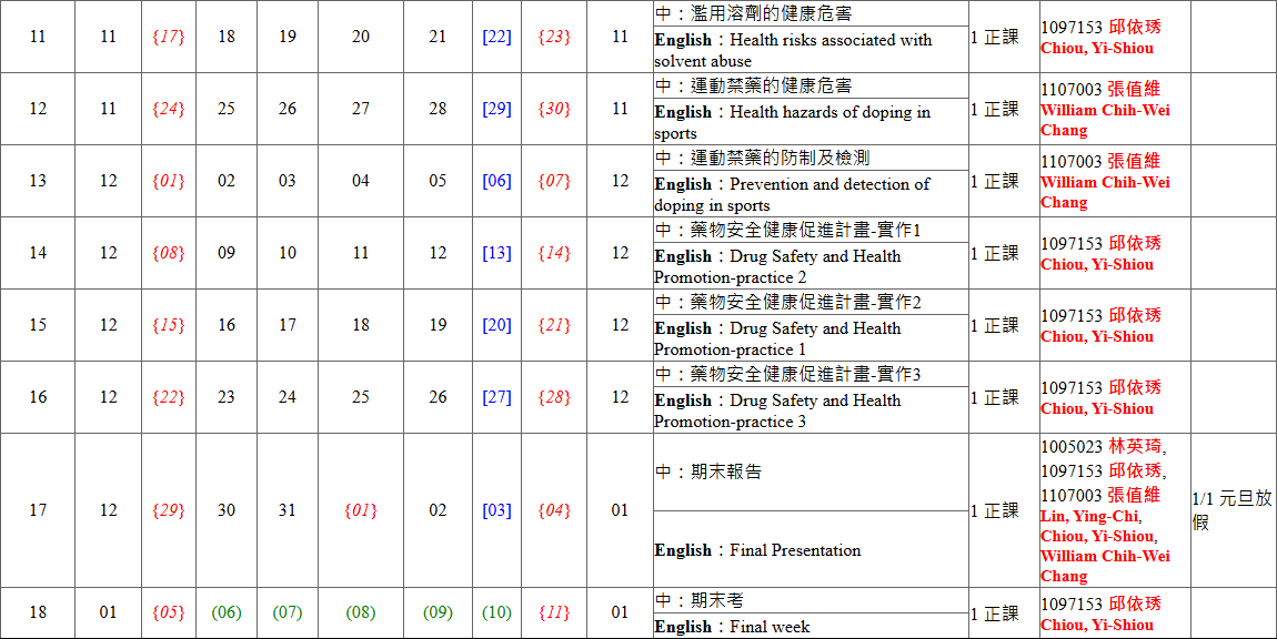 113年丘依琇老師 課程進度規劃2